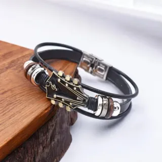 Pulsera Cuero Sintético Guitarra
