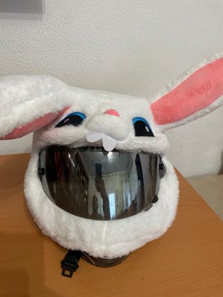 Casco shiro de moto con funda de conejo