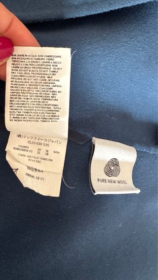 Max Mara Cappotto Blu Taglia XS/34