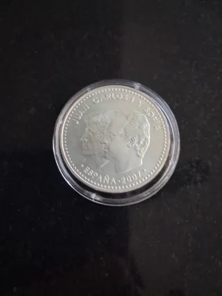 Moneda Plata 12 € con los Reyes Carlos I y Sofia