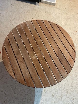 Mesa camilla redonda cristal 65cm plegable