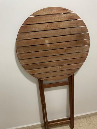 Mesa camilla redonda cristal 65cm plegable