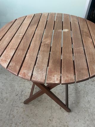 Mesa camilla redonda cristal 65cm plegable