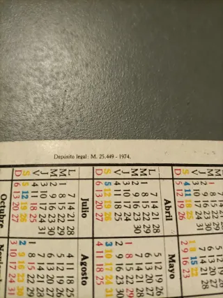 Lotería Nacional Calendario Sorteos 1975