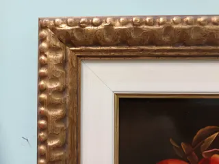 Dipinto olio su tavola natura morta