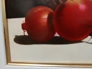 Dipinto olio su tavola natura morta