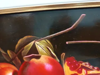 Dipinto olio su tavola natura morta