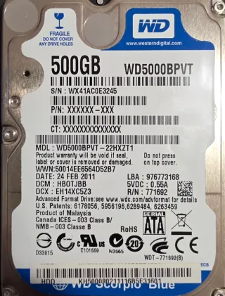 Hard disk 500GB Western Digital