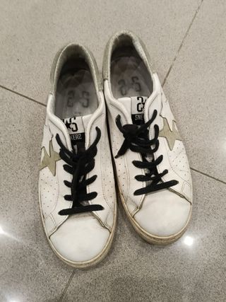 Golden Goose Sneakers Donna Bianco Stella Oro