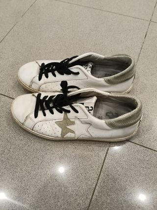 Golden Goose Sneakers Donna Bianco Stella Oro