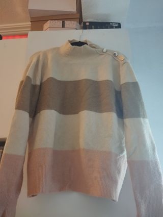 Jersey de punto con rayas y botones
