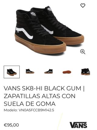 Zapatillas Vans SK8-Hi Negras Goma Marrón