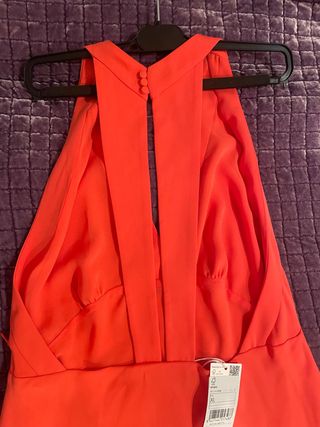 Vestido Mango largo fluido naranja talla única