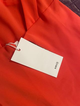 Vestido Mango largo fluido naranja talla única