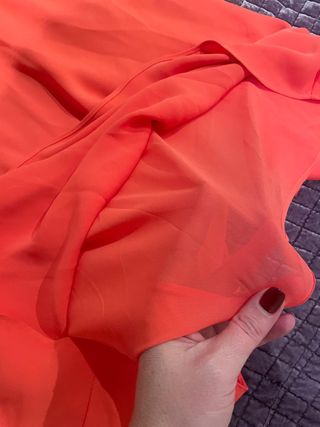 Vestido Mango largo fluido naranja talla única