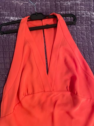 Vestido Mango largo fluido naranja talla única