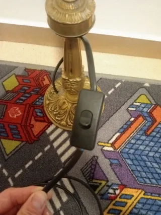 Pie de lámpara latón antiguo 58 cm