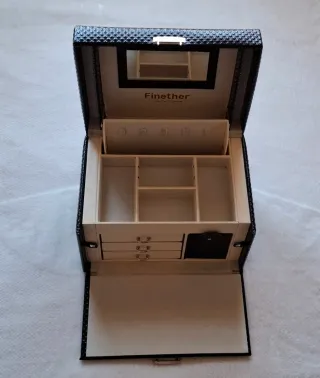 Joyero grande negro con cerradura