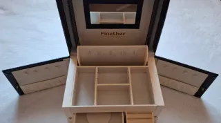 Joyero grande negro con cerradura