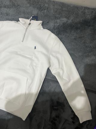 Sudadera Polo Ralph Lauren Media Cremallera Blanca