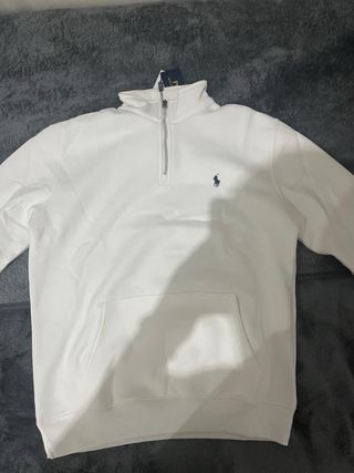 Sudadera Polo Ralph Lauren Media Cremallera Blanca