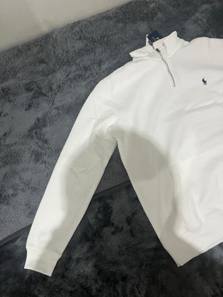 Sudadera Polo Ralph Lauren Media Cremallera Blanca