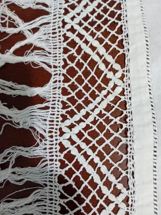 Asciugamano lino ricamato a mano cm 125x80