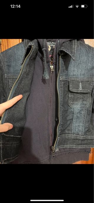 Cazadora vaquera corta dos capas