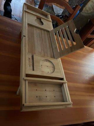 Bandeja de madera para desayuno/baño