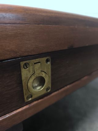 Mesa centro vintage madera y cuero