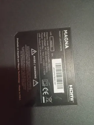 Televisor Magna 40 Negro..LEER DESCRIPCIÓN.