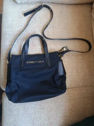 Bolso Bimba y Lola Negro Nylon Piel