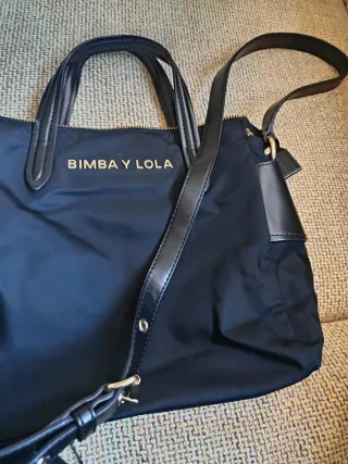 Bolso Bimba y Lola Negro Nylon Piel