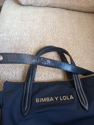 Bolso Bimba y Lola Negro Nylon Piel