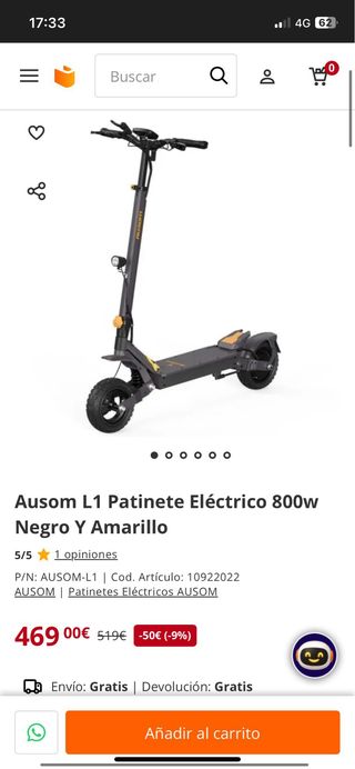 Patinete Eléctrico Ausom L1 - 45 km/h