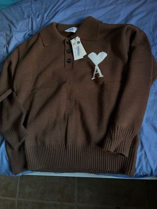 Jersey Ami Paris Polo Marrón Talla S
