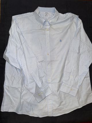 Camisa Brooks Brothers Raya Azul/Blanco Talla XXL