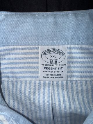 Camisa Brooks Brothers Raya Azul/Blanco Talla XXL