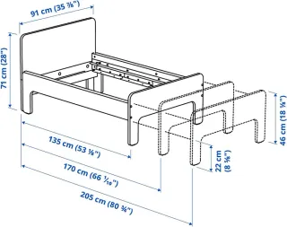 Cama extensible IKEA SLÄKT infantil