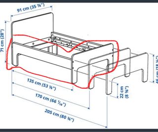 Cama extensible IKEA SLÄKT infantil