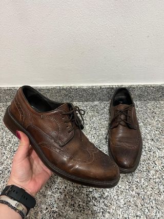 Pollini Scarpe Brogue Pelle Marroni