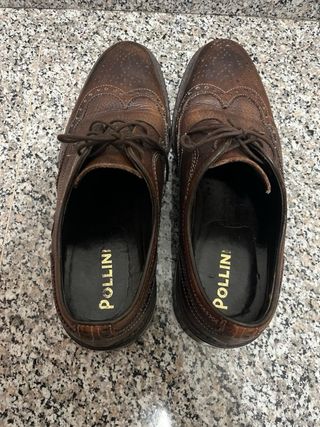 Pollini Scarpe Brogue Pelle Marroni