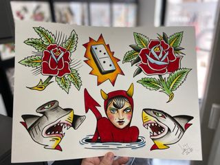 Lámina Tattoo Flash A3 Javi Cuadrado