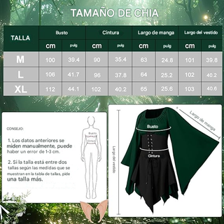 Disfraz Elfa Renacentista Medieval Talla L