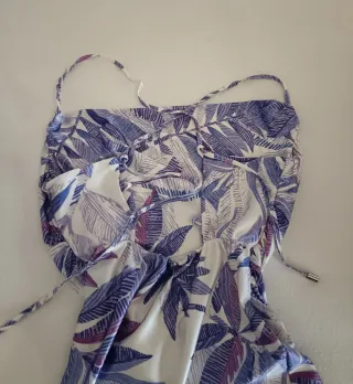 Vestido largo estampado hojas morado