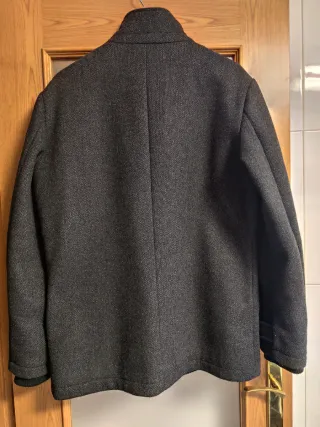 Abrigo paño gris talla L