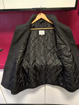 Abrigo paño gris talla L