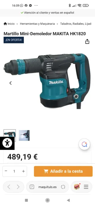 Martillo Mini-Demoledor Makita HK1820