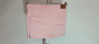 Falda vaquera corta rosa
