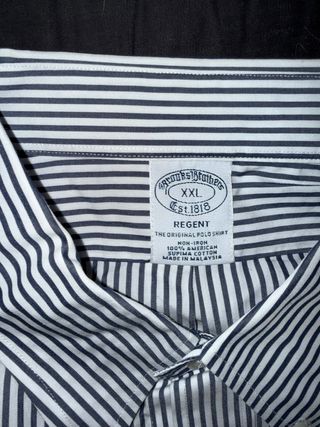 Camisa Brooks Brothers Raya Negra/Blanca XXL
